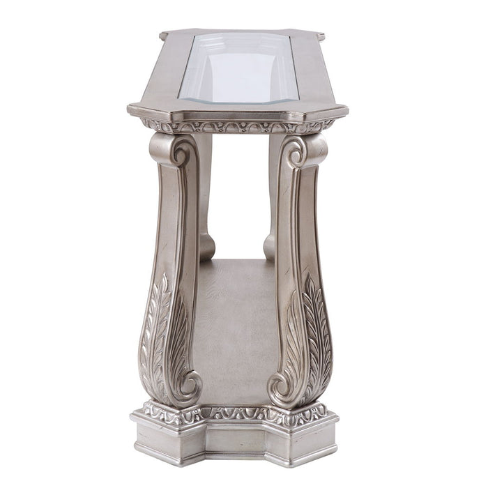 Northville - Accent Table - Antique Silver & Clear Glass