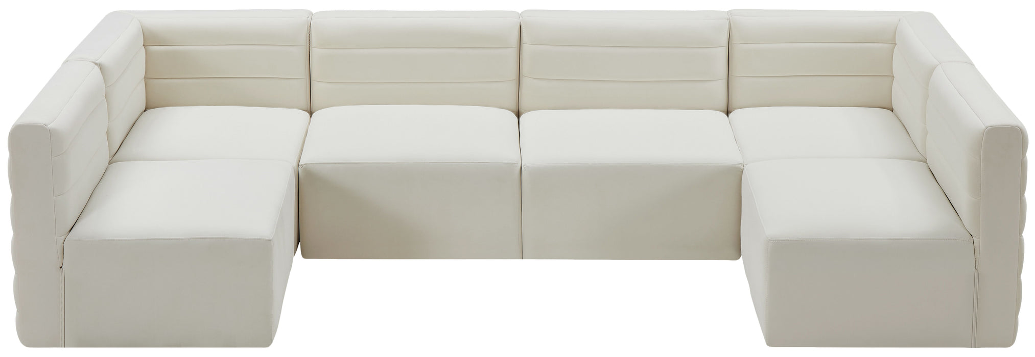 Quincy - Modular Sectional 6 Piece - Cream - Fabric