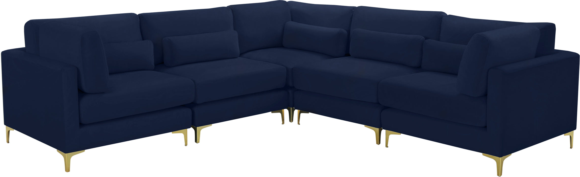 Julia - Modular Sectional 5 Piece - Fabric - Navy