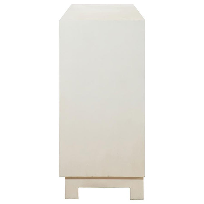 Voula - Rectangular 4-Door Accent Cabinet - White And Gold