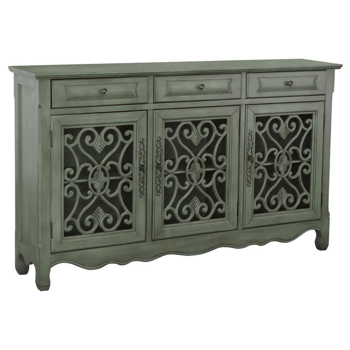 Madeline - 3-Door Accent Cabinet - Antique Green