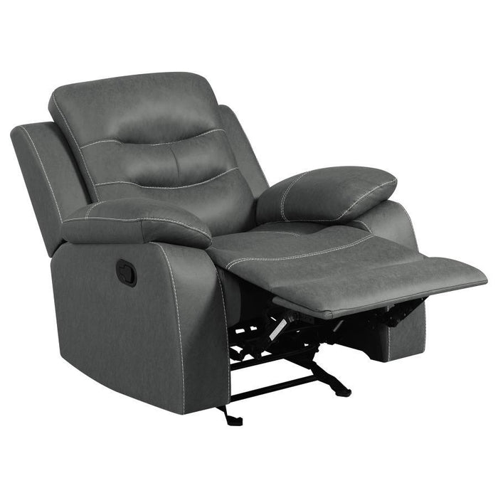 Nova - Upholstered Glider Recliner Chair - Dark Grey