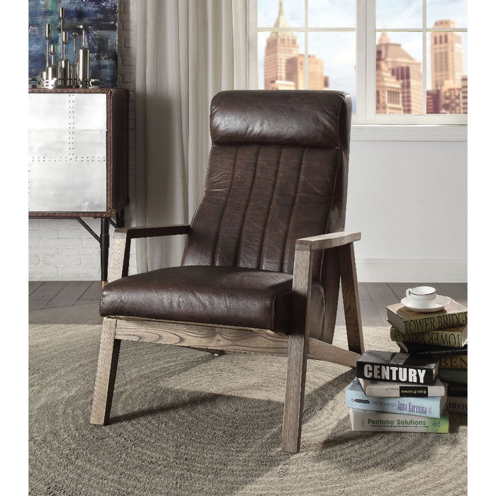 Emint - Accent Chair - Distress Chocolate Top Grain Leather