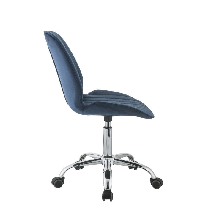 Muata - Office Chair - Twilight Blue Velvet & Chrome