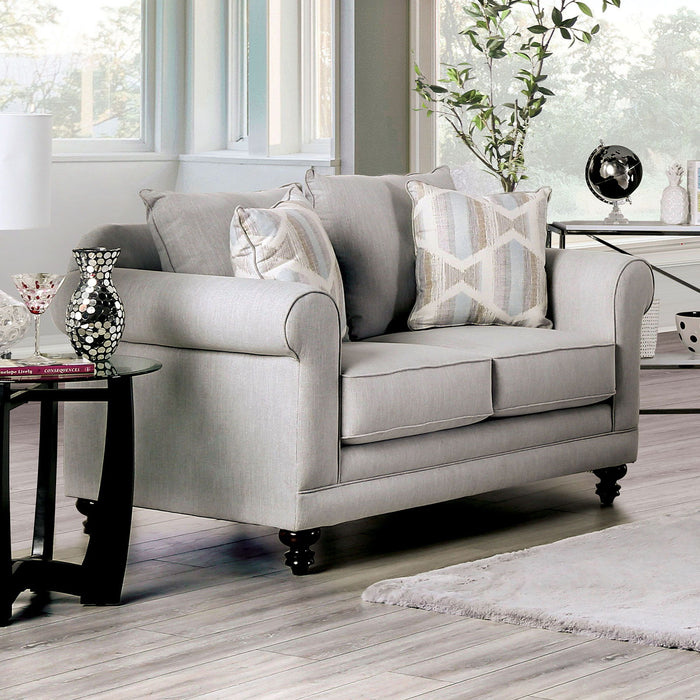 Kacey - Loveseat - Light Gray /Powder Blue / Pale Plum