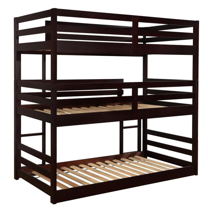 Sandler - Twin Triple Bunk Bed - Cappuccino