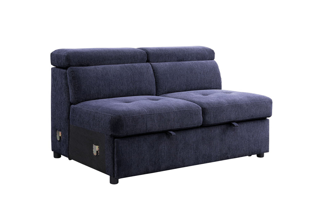 Nekoda - Sectional Sofa - Navy Blue Fabric