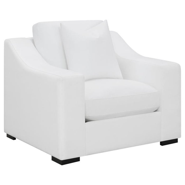 Ashlyn - Upholstered Sloped Arms Chair - White