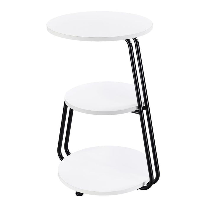 Hilly - 3-Tier Round Side Table - White And Black