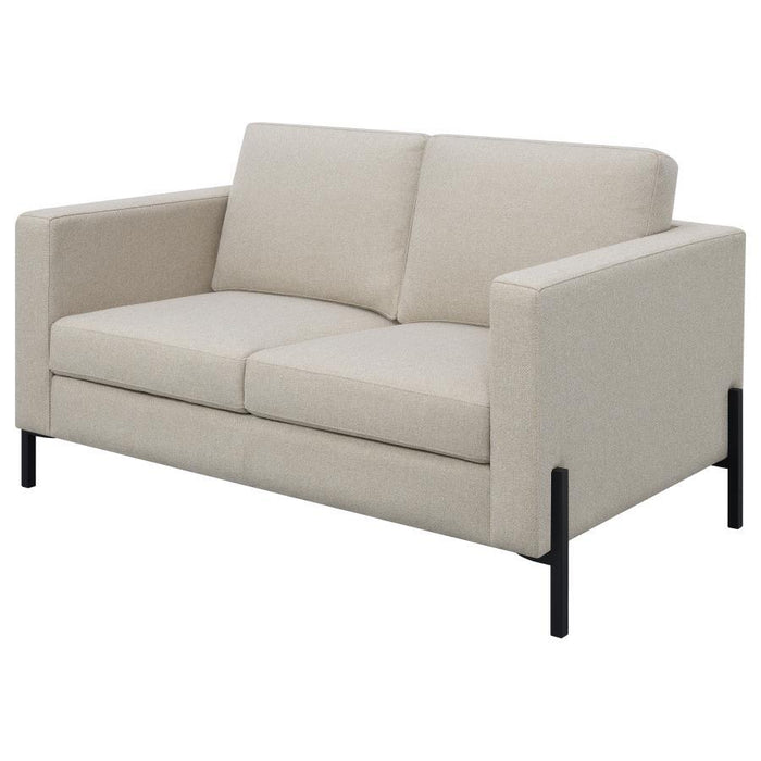 Tilly - Upholstered Track Arms Loveseat - Oatmeal