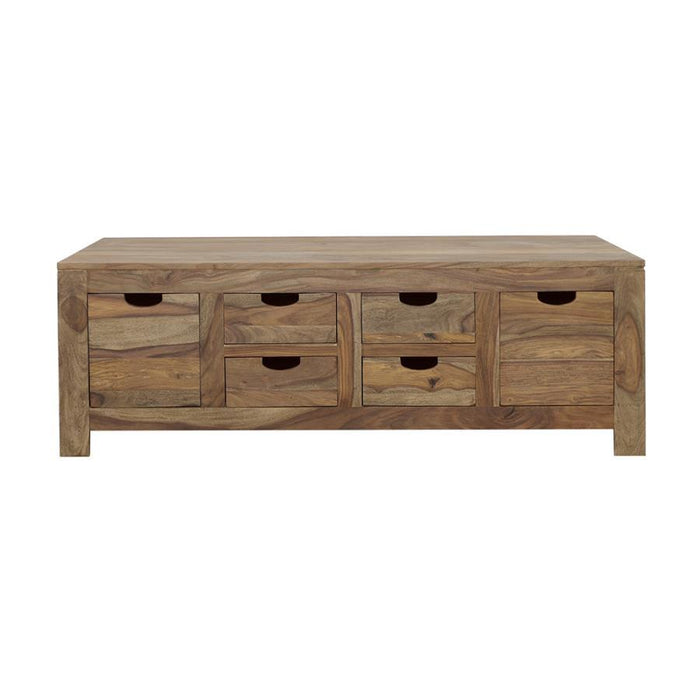 Esther - 6-Drawer Storage Coffee Table - Natural Sheesham