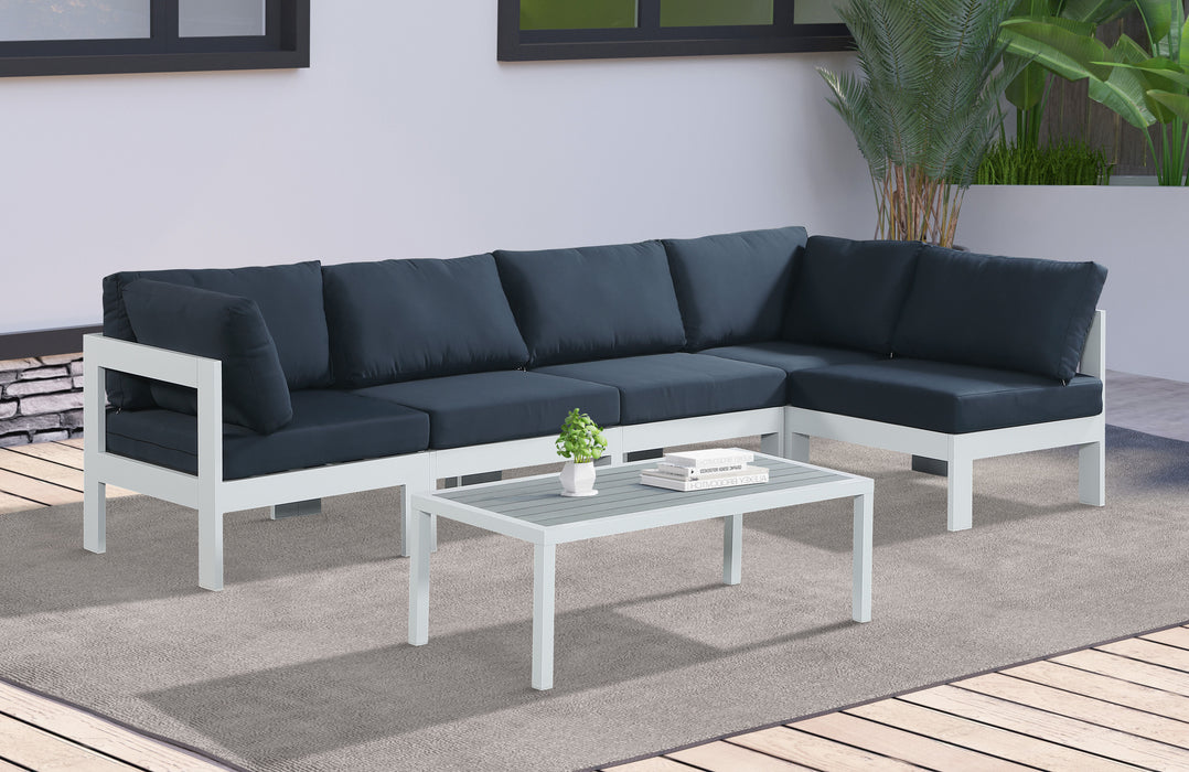 Nizuc - Outdoor Patio Modular Sectional 5 Piece - Navy - Fabric