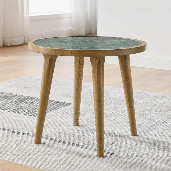 Novato - Sintered Stone End Table - Light Brown