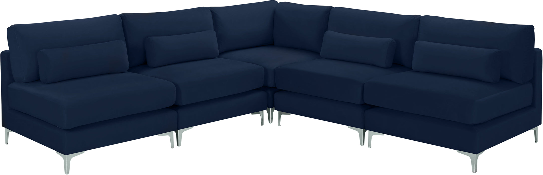 Julia - Modular Sectional 5 Piece - Navy - Fabric