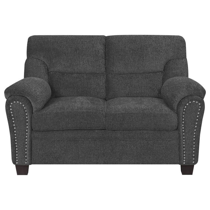 Clemintine - Upholstered Loveseat with Nailhead Trim