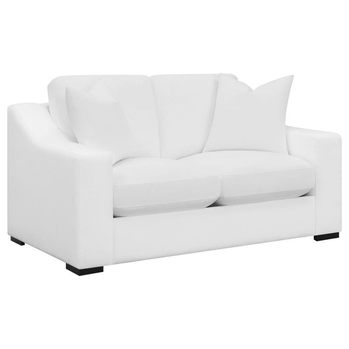 Ashlyn - Upholstered Sloped Arms Loveseat - White