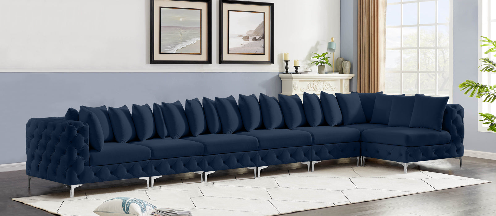 Tremblay - Modular Sectional 7 Piece - Navy - Modern & Contemporary