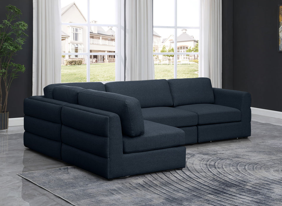 Beckham - Modular Sectional 4 Piece - Navy - Fabric