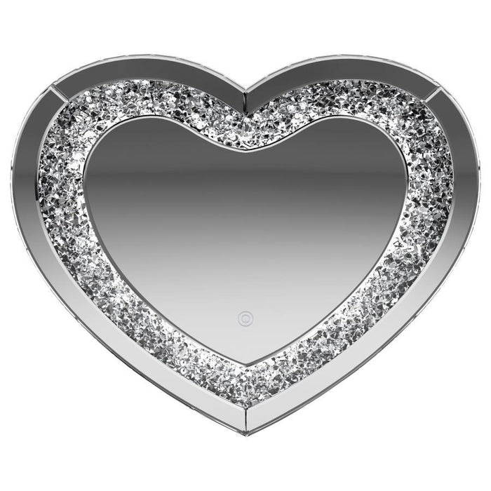 Aiko - Heart Shape Wall Mirror - Silver