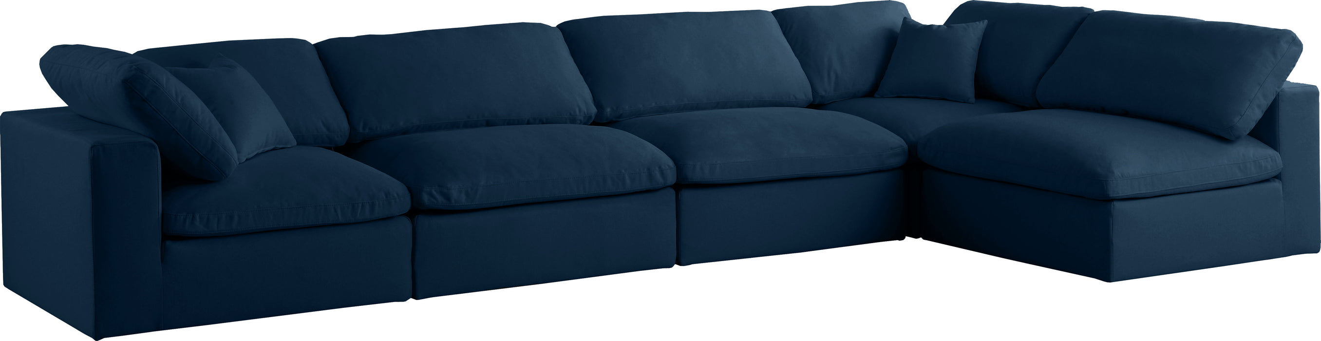 Plush - Velvet Standart Comfort Modular Sectional 5 Piece - Navy