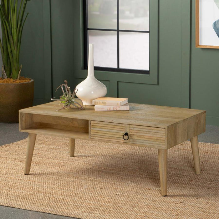 Zabel - Rectangular 1-Drawer Coffee Table - Natural