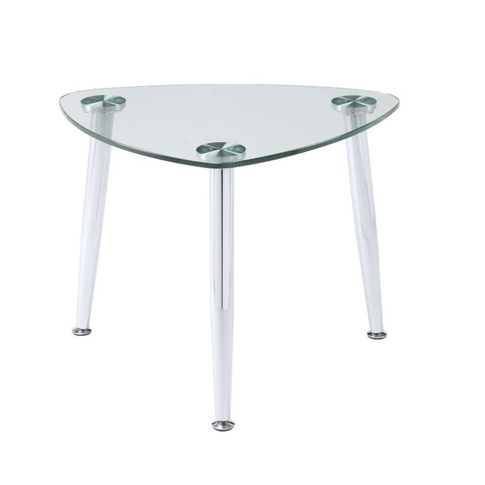 Phlox - End Table - Chrome & Clear Glass