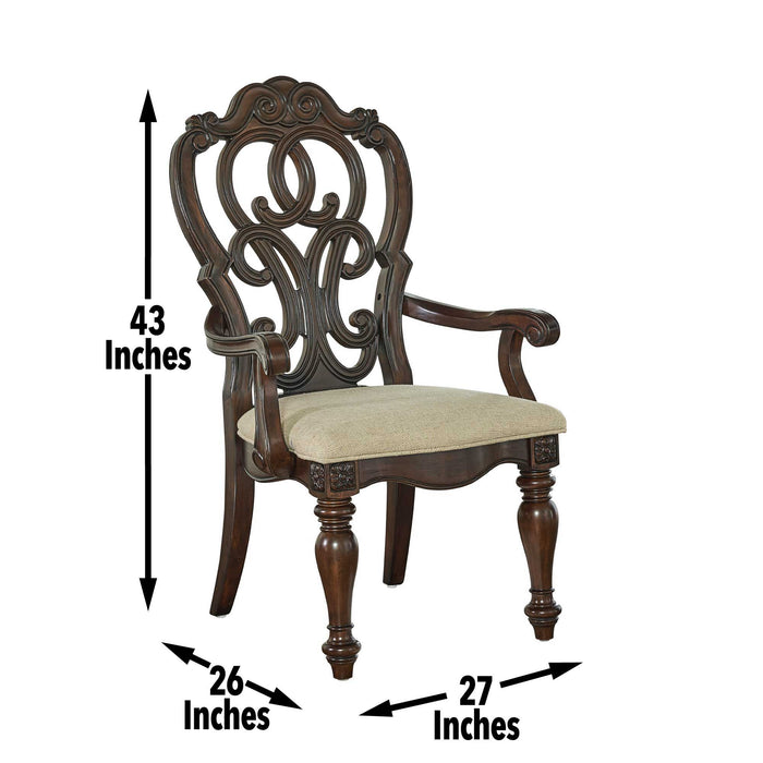 Royale - Arm Chair (Set of 2) - Dark Brown