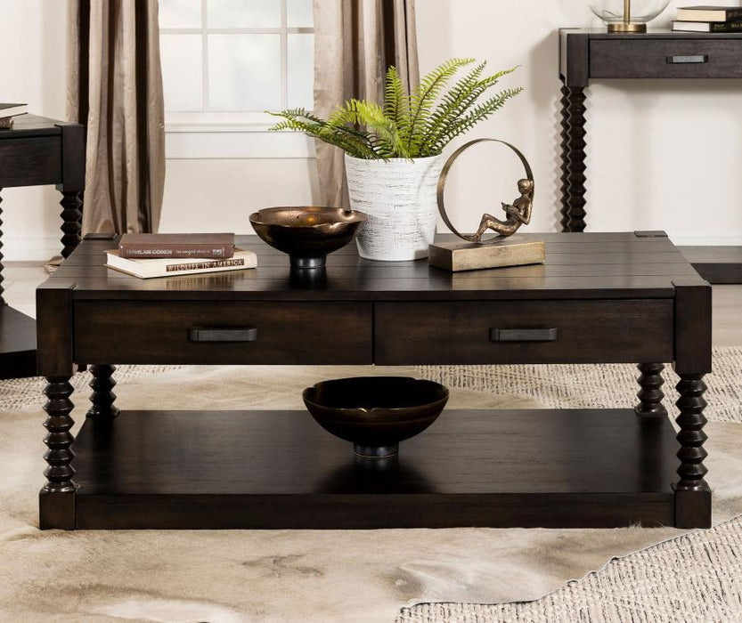 Meredith - 2-Drawer Coffee Table - Coffee Bean