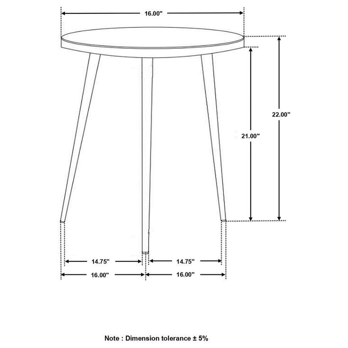 Acheson - Round Accent Table - White And Gold