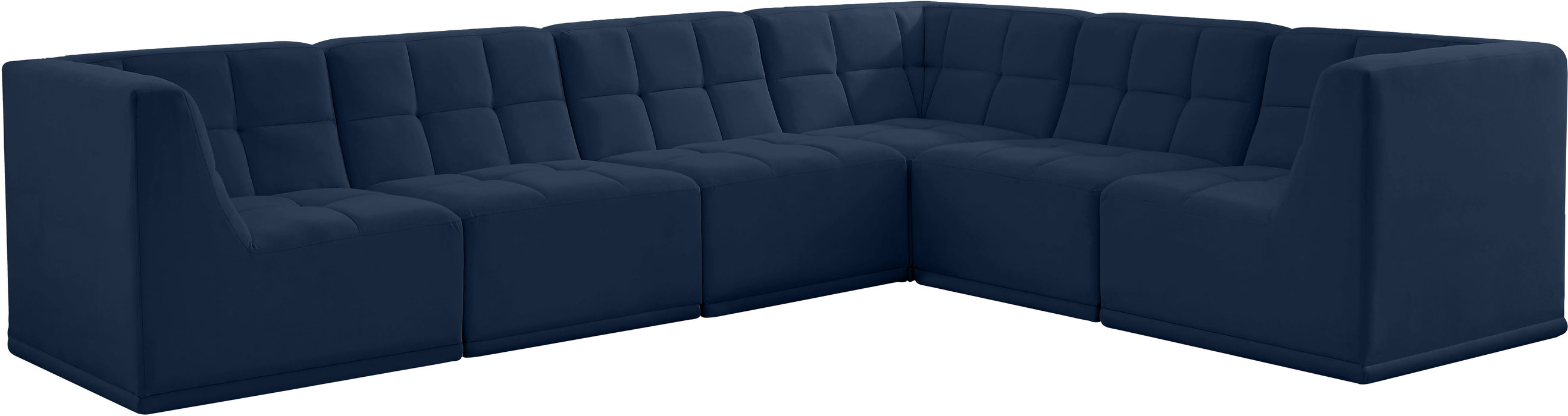 Relax - Modular Sectional 6 Piece - Navy - Fabric