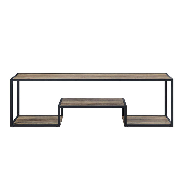 Idella - TV Stand - Rustic Oak & Black Finish