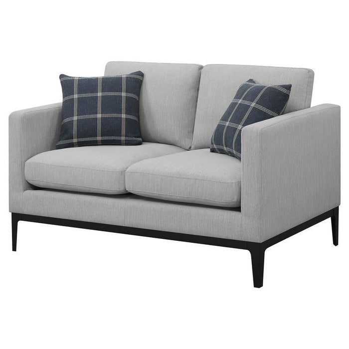 Apperson - Cushioned Back Loveseat - Light Gray