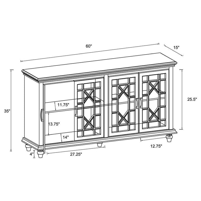 Kovu - 4-Door Accent Cabinet - Black