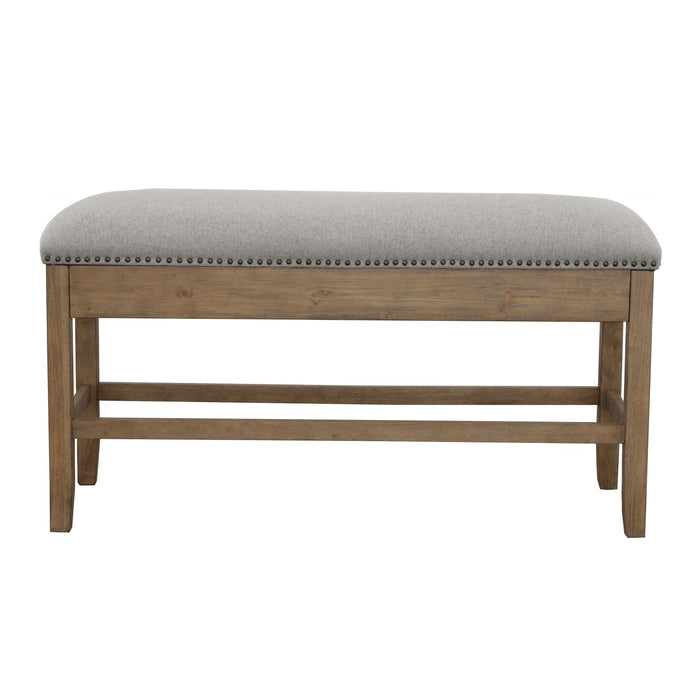 Grayson - Counter Storage Bench With Nailhead - Dark Brown