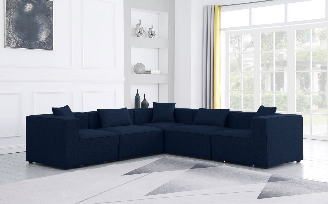 Cube - Modular Sectional 5 Piece - Navy