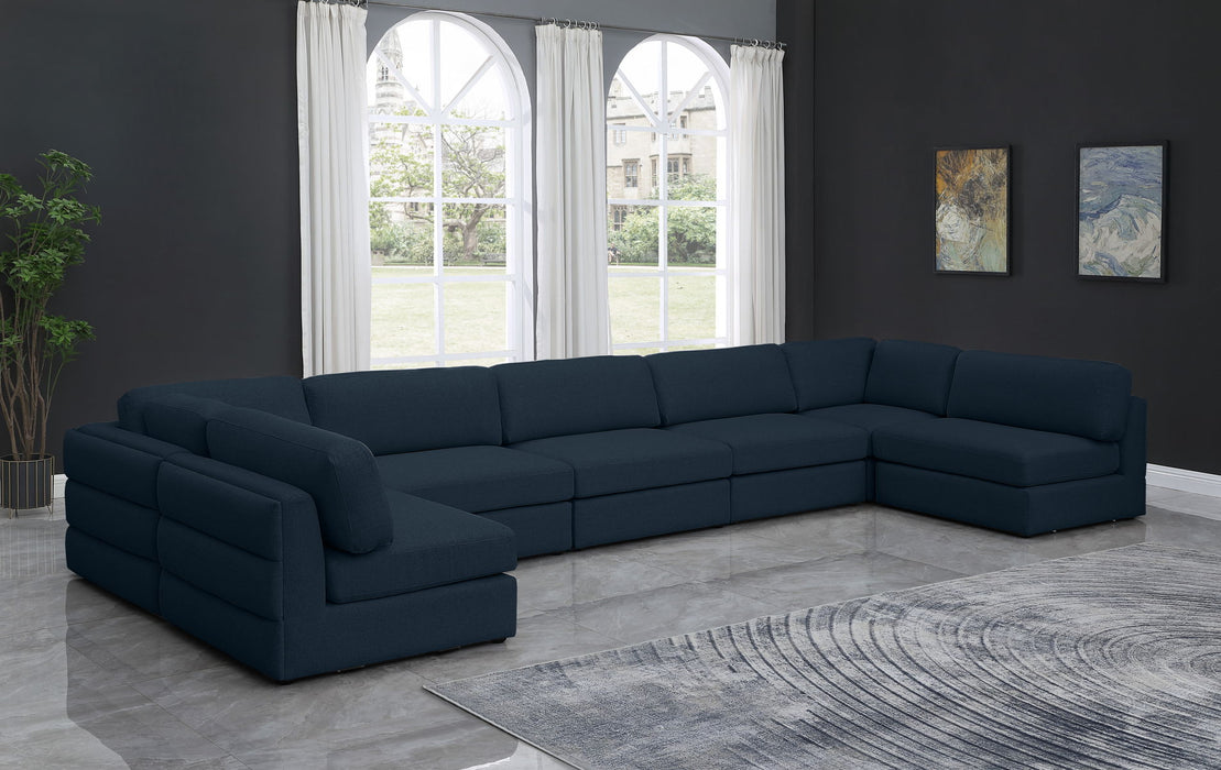 Beckham - Modular Sectional 7 Piece - Navy - Fabric