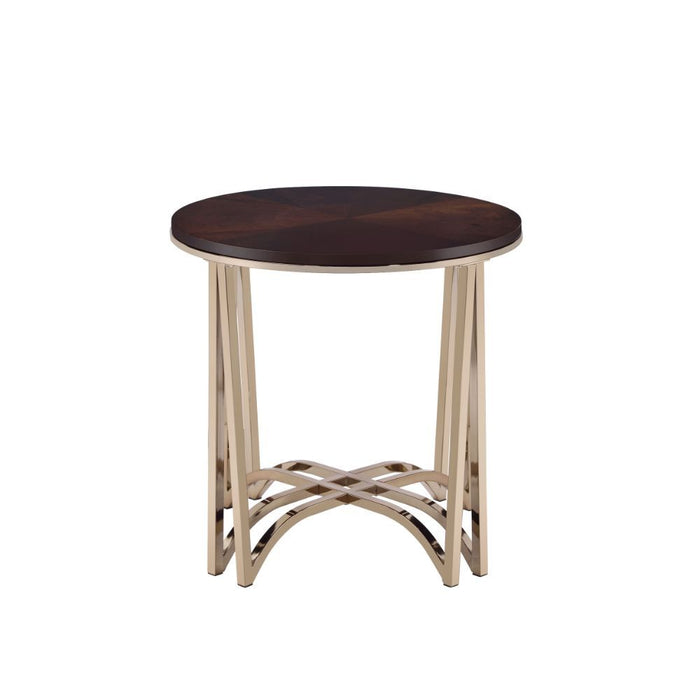 Novus - End Table - Walnut & Champagne