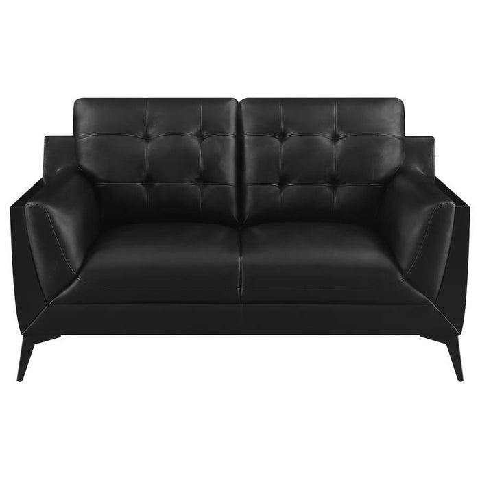 Moira - Upholstered Tufted Loveseat With Track Arms - Black