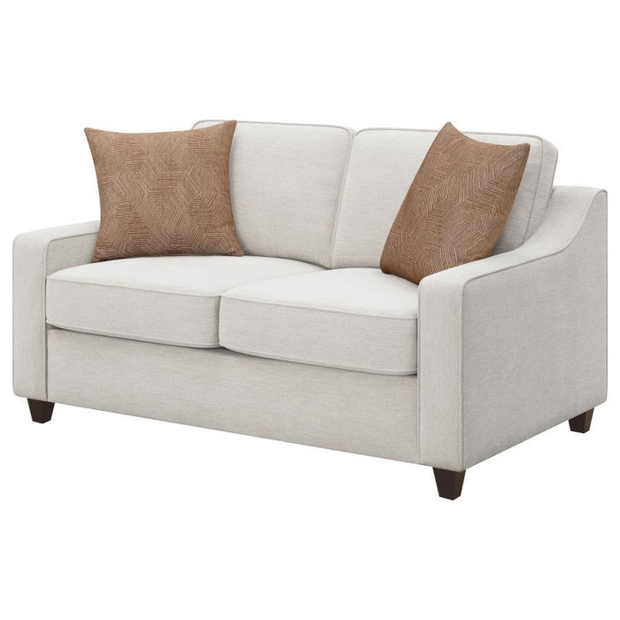 Christine - Upholstered Cushion Back Loveseat - Beige