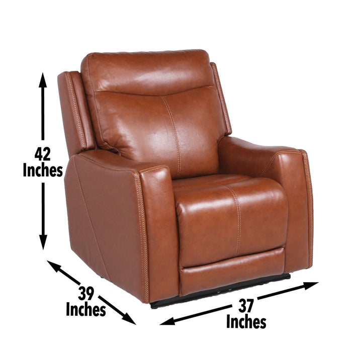 Natalia - Recliner Dual Power Coach - Dark Brown