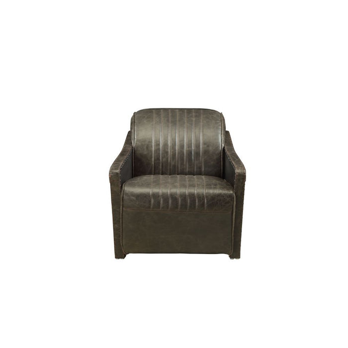 Winchester - Chair - Aluminum & Distress Espresso Top Grain Leather