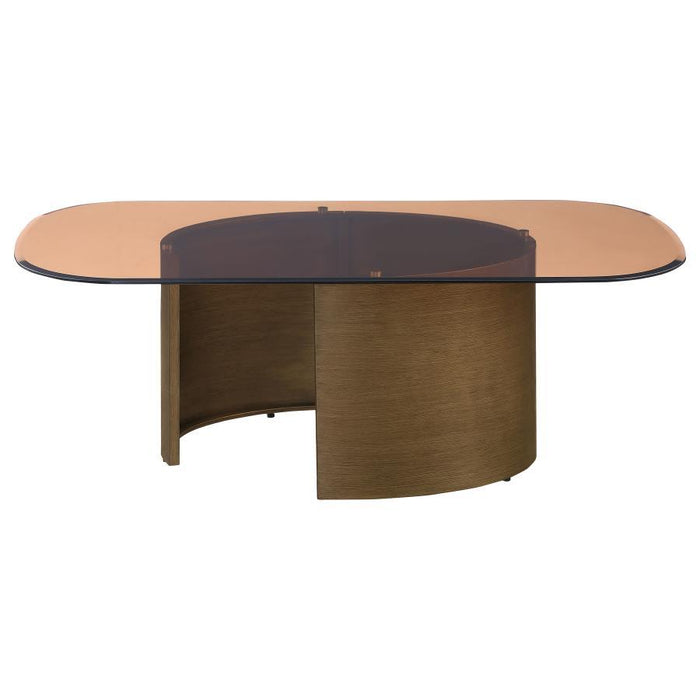 Morena - Rectangular Coffee Table With Tawny Tempered Glass Top Brushed - Bronze