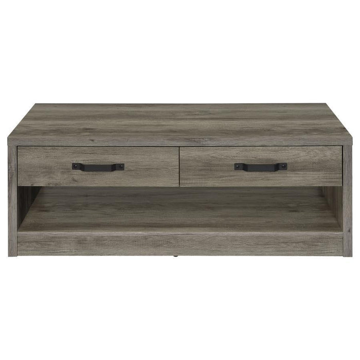 Felix - 2-Drawer Rectangular Engineered Wood Coffee Table - Gray Driftwood