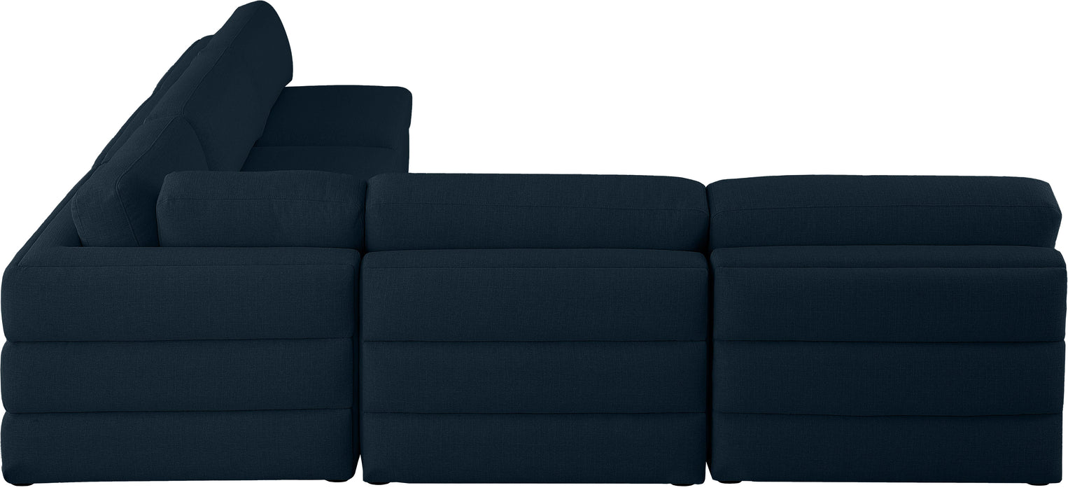 Beckham - Modular Sectional 5 Piece - Navy - Fabric - Modern & Contemporary