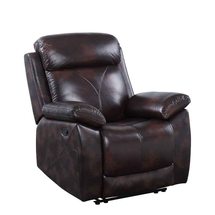 Perfiel - Recliner - 2 Tone Dark Brown Top Grain Leather