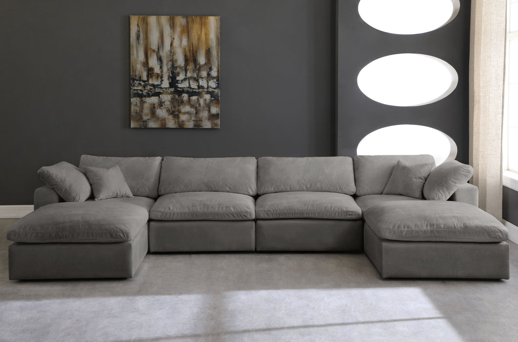 Cozy - Modular Sectional 6 Piece Cloud - Grey - Fabric