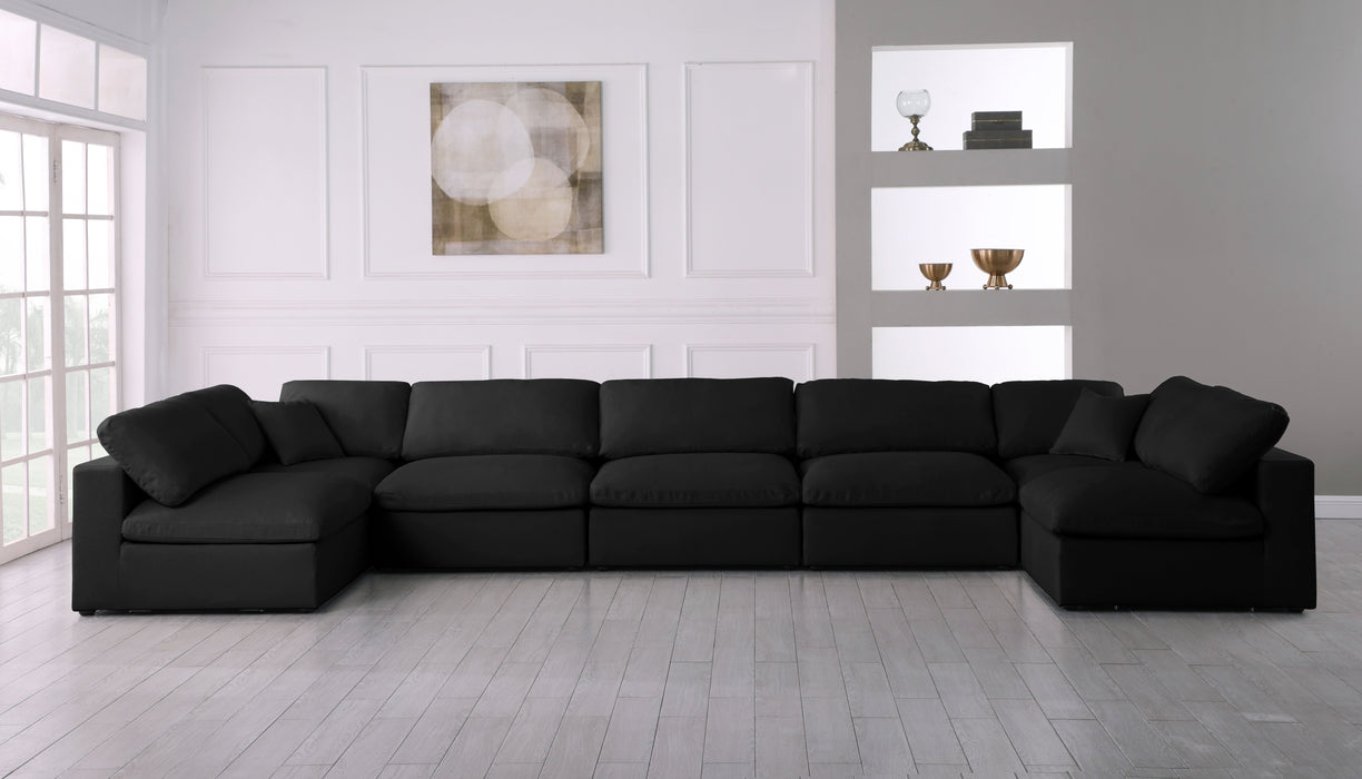 Plush - Velvet Standart Comfort Modular Sectional 6 Piece - Black