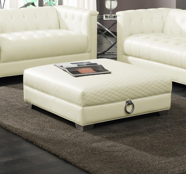 Chaviano - Upholstered Ottoman - Pearl White