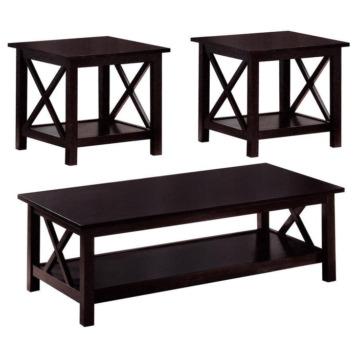 Rachelle - 3 Piece Occasional Table Set - Deep Merlot