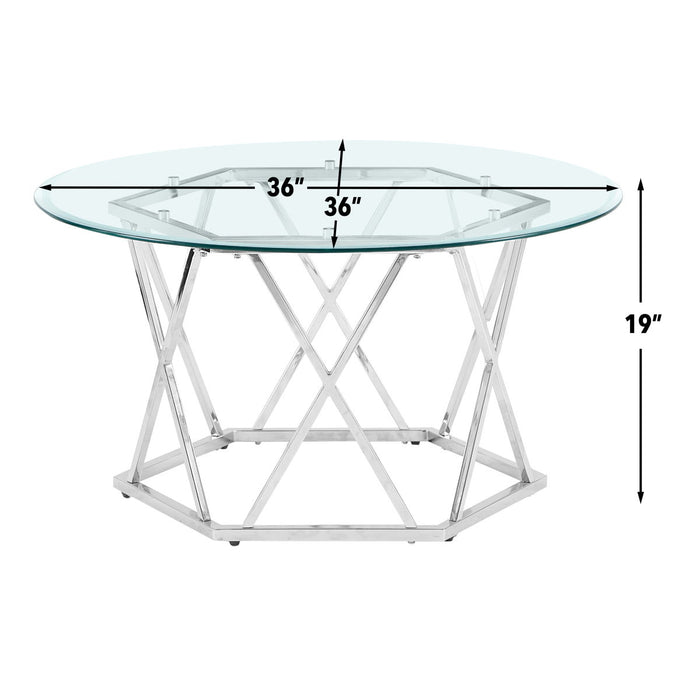 Escondido - Glass Cocktail Table - Silver